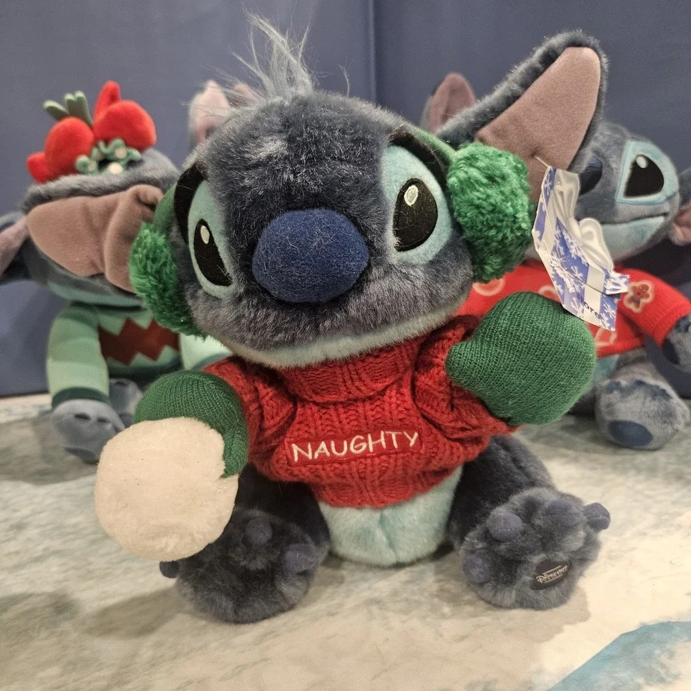 Disney Stitch‎ Christmas Holiday Plush Bundle 4 Lilo & Stitch Santa Naughty Elf